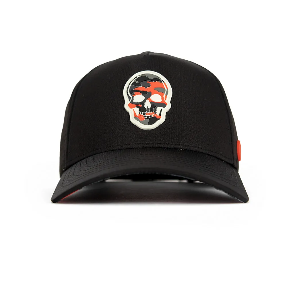 Special Edition Performance Snapback | Skull Fire Military Camo | Black