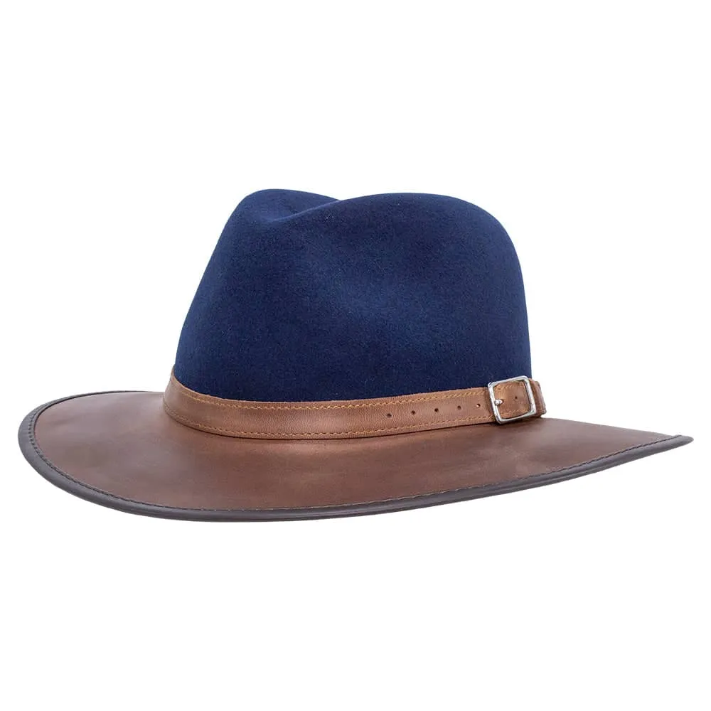 Summit | Mens Felt Leather Fedora Hat