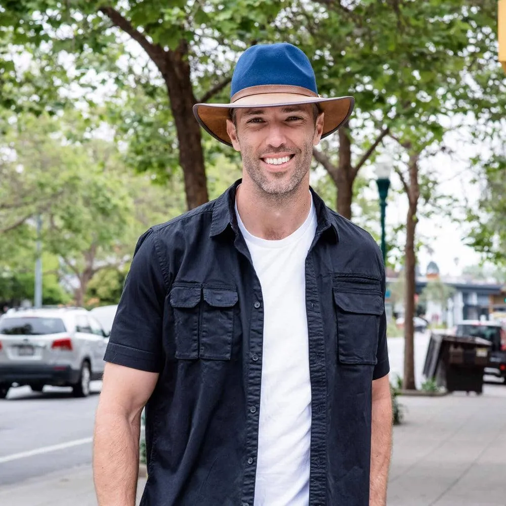 Summit | Mens Felt Leather Fedora Hat