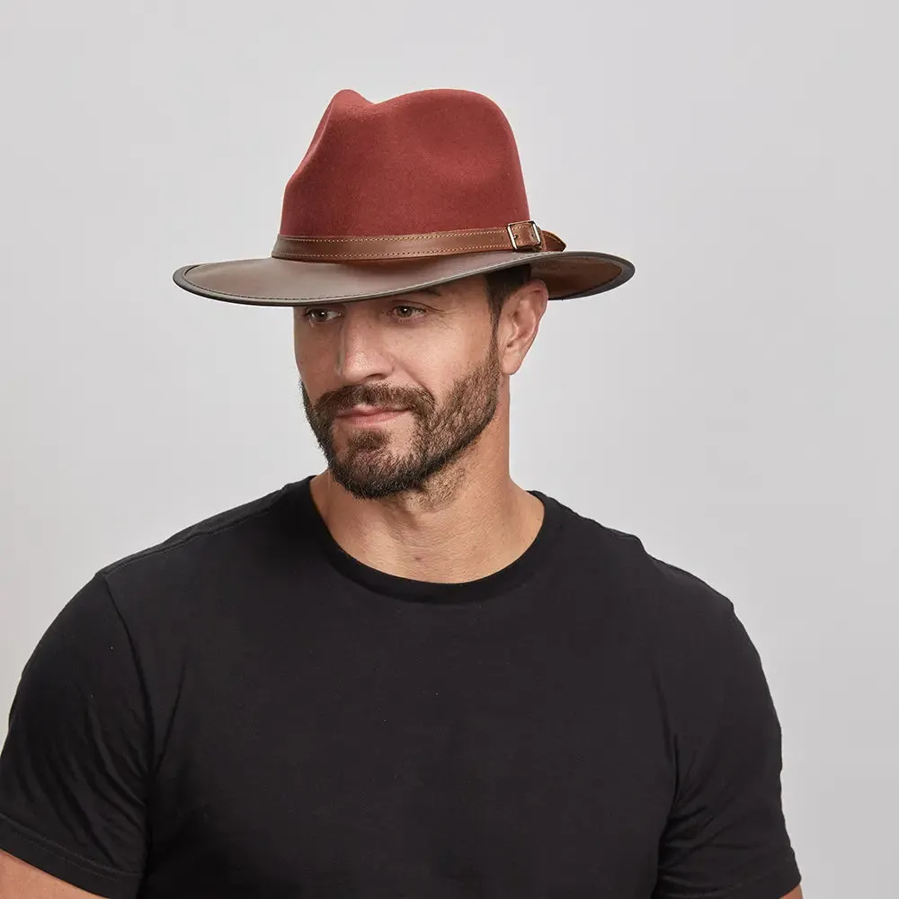 Summit | Mens Felt Leather Fedora Hat