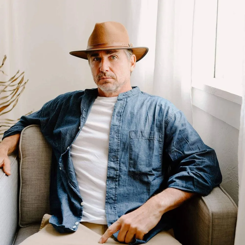 Summit | Mens Felt Leather Fedora Hat