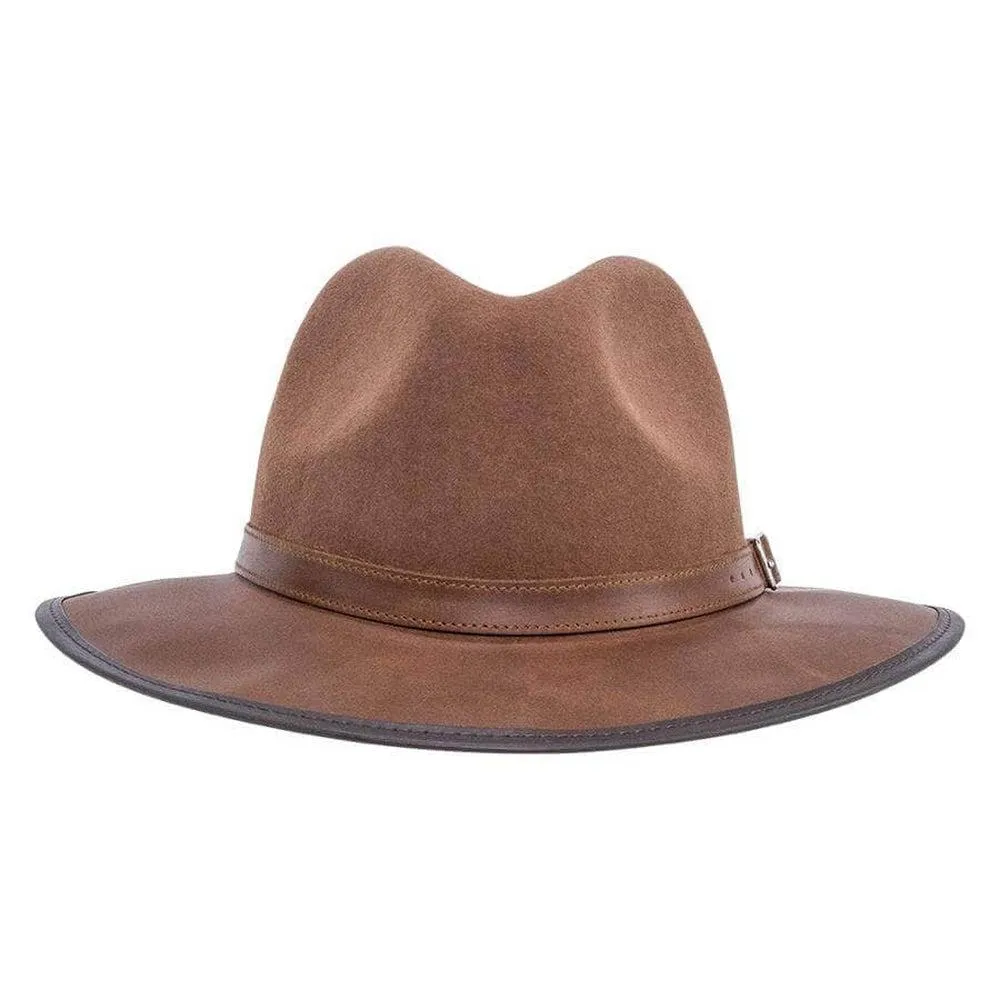Summit | Mens Felt Leather Fedora Hat