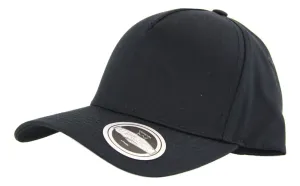 UFLEX 5 Panel Snapback Curved Cap - Black