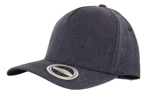 UFLEX 5 Panel Snapback Curved Cap - Charcoal