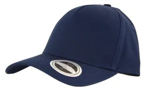 UFLEX 5 Panel Snapback Curved Cap - Navy