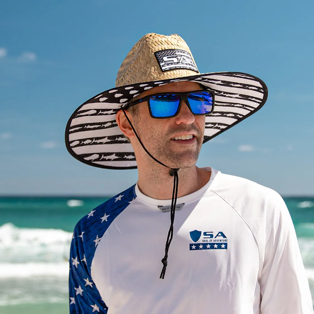 Under Brim Straw Hat | Fins and Stripes 2.0