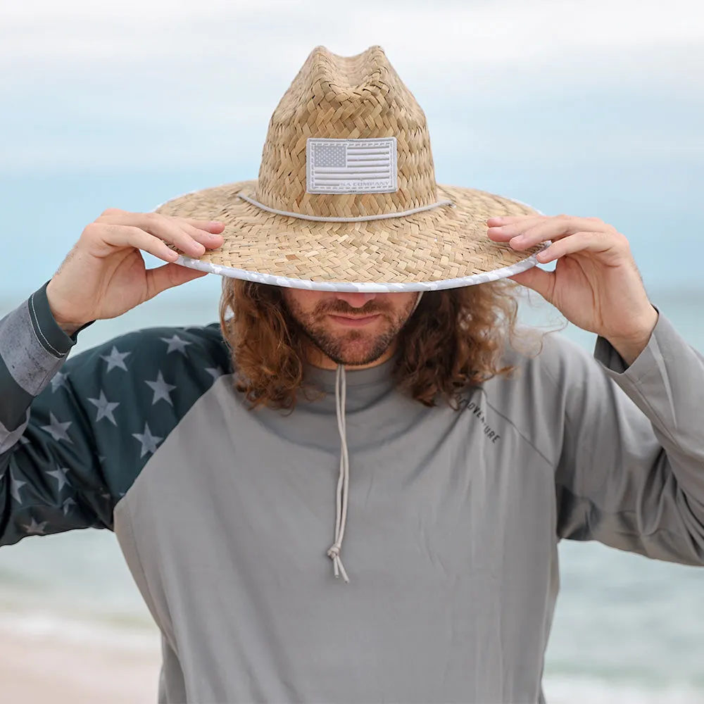 Under Brim Straw Hat | Geo Camo Ghost