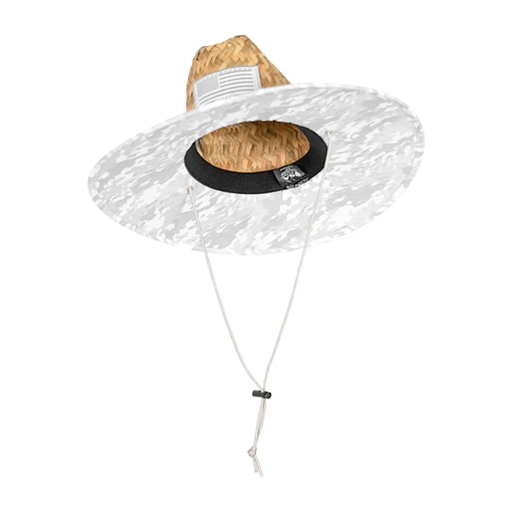 Under Brim Straw Hat | Geo Camo Ghost
