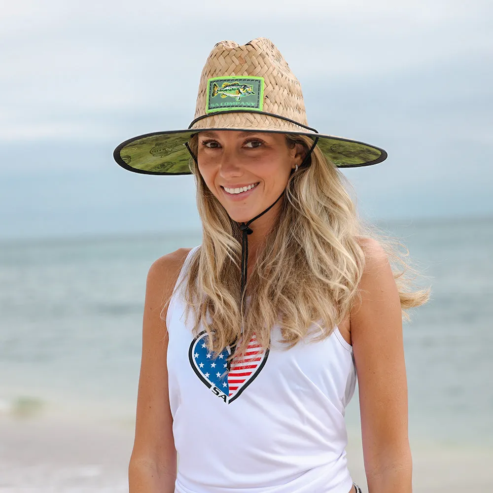 Under Brim Straw Hat | Neon Bass