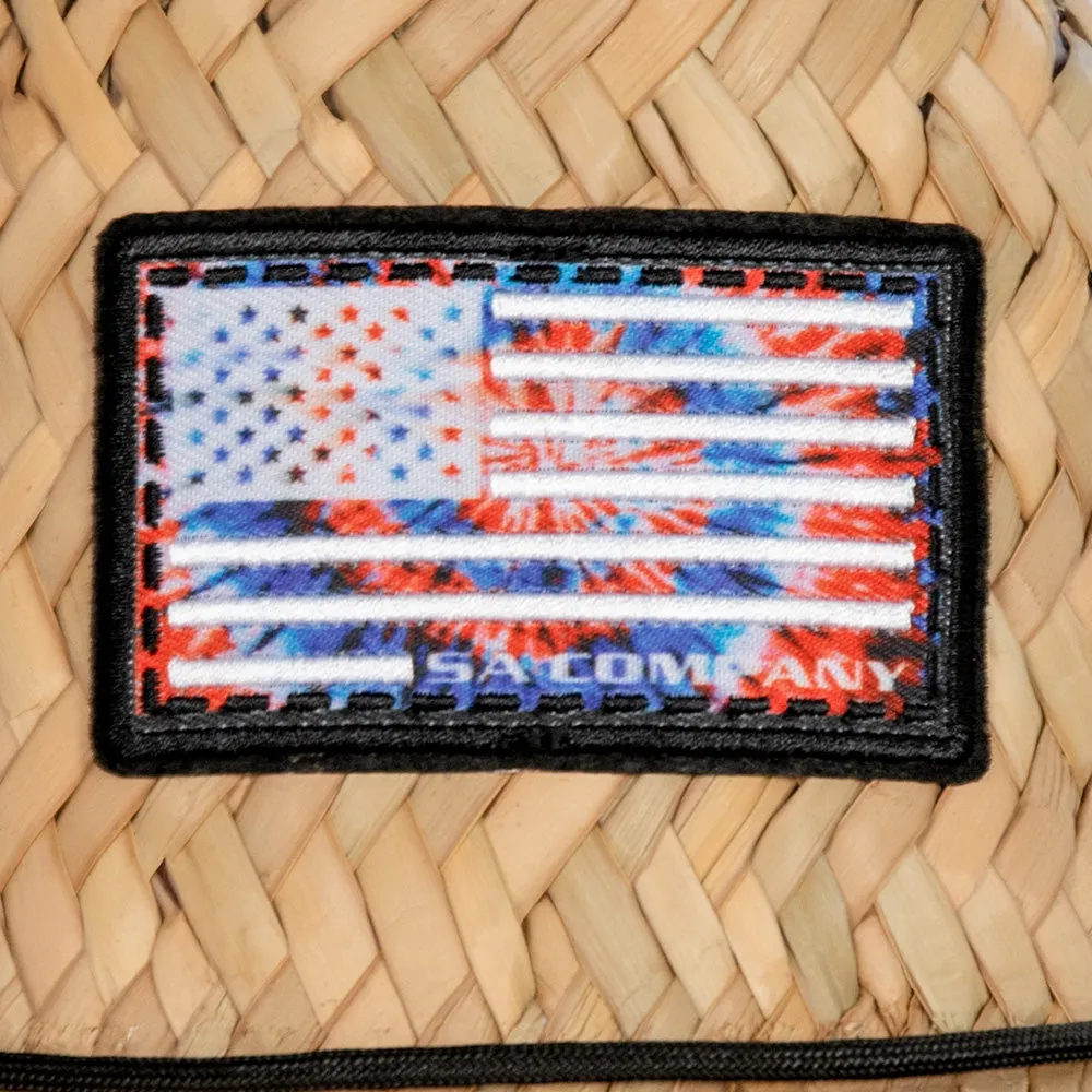 Under Brim Straw Hat | Patriotic Tie Dye