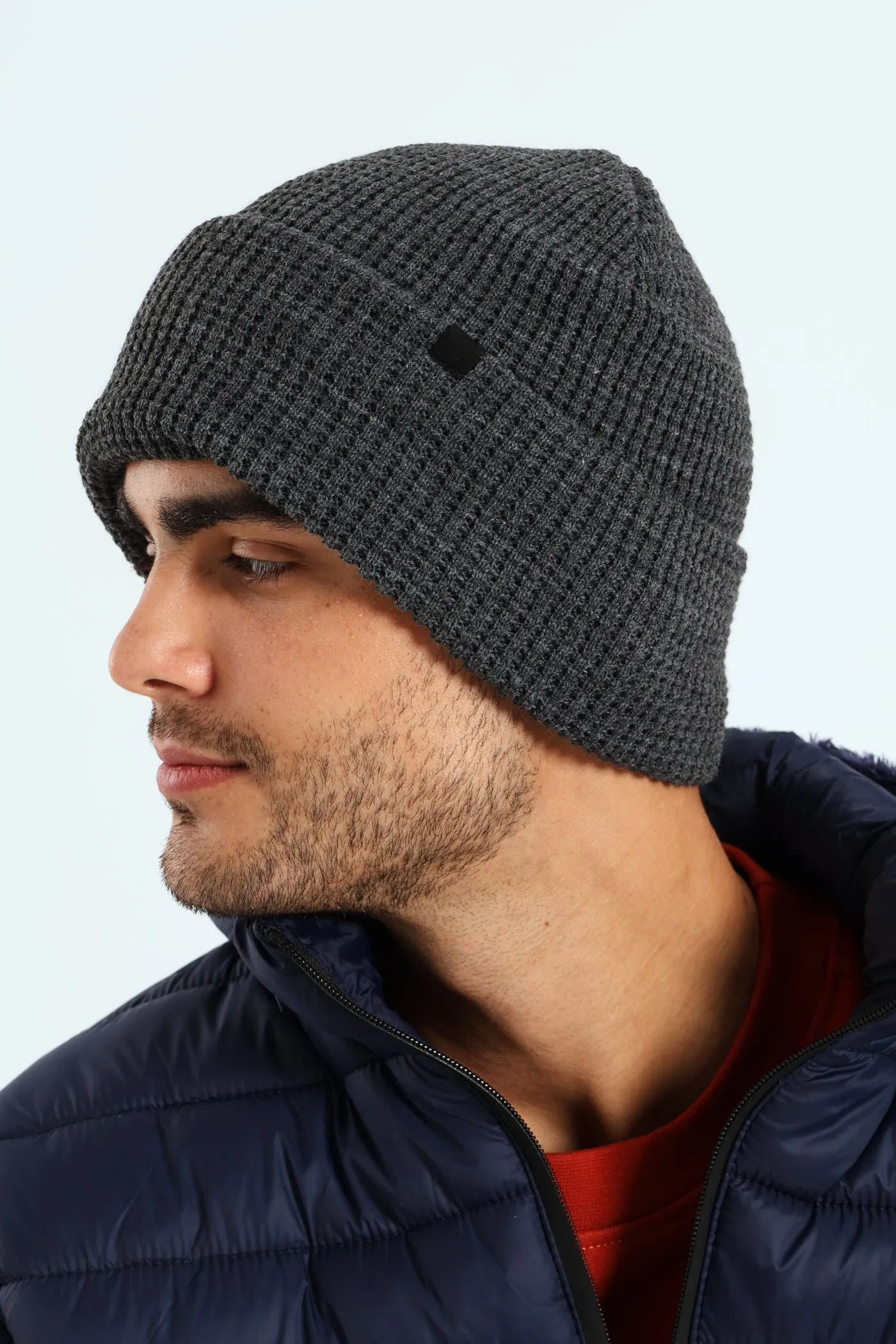 Waffle Beanie - Charcoal