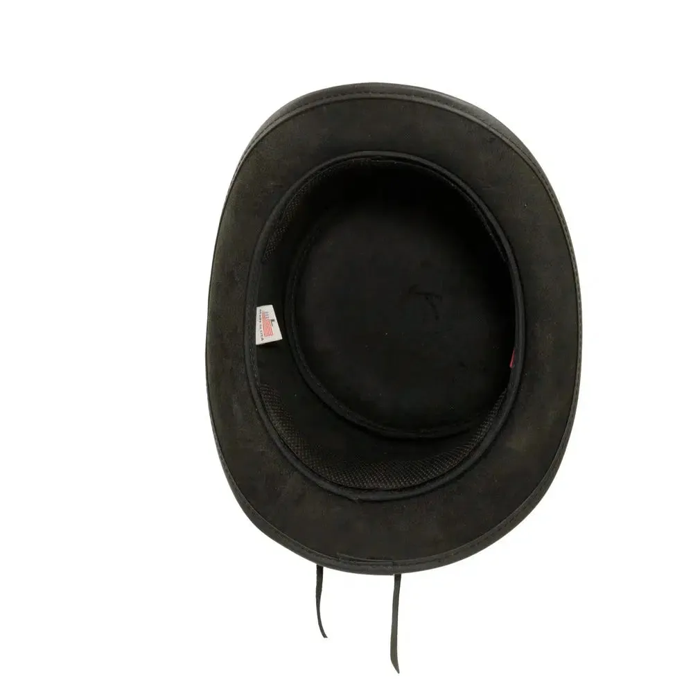 Wrath | Mens Black Leather Top Hat
