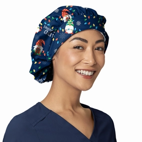 Zoe Chloe Print Bouffant Scrub Cap - Gnome Alone